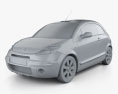 Citroen C3 Pluriel 2010 3d model clay render