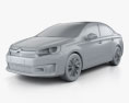 Citroen C4 (CN) 轿车 2018 3D模型 clay render