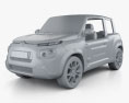 Citroen E-Mehari 2020 3Dモデル clay render