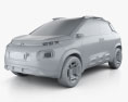 Citroen C-Aircross 2018 3d model clay render