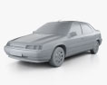 Citroen Xantia hatchback 2002 Modèle 3d clay render