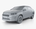 Citroen C3 L sedan 2022 3D-Modell clay render