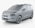 Citroen Berlingo 2021 3D-Modell clay render