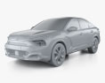 Citroen e-C4 X 2023 3D-Modell clay render