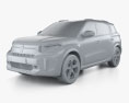 Citroen C3 Aircross 2025 3D 모델  clay render