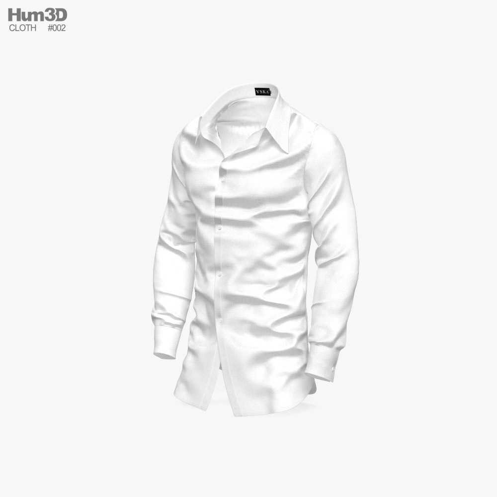 Camisa branca Modelo 3d