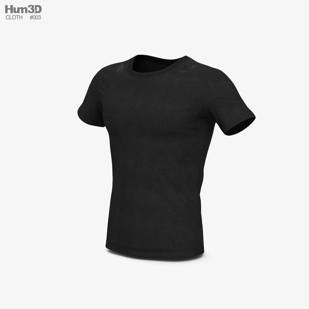 T-shirt noir Modèle 3D