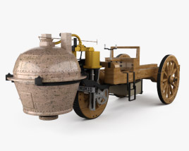Cugnot Fardier a vapeur 1771 3D model