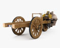 Cugnot Fardier a vapeur 1771 3D-Modell Rückansicht