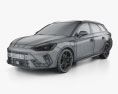 Cupra Leon sportstourer eHybrid 2024 3D模型 wire render