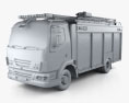 DAF LF Feuerwehrauto 2014 3D-Modell clay render