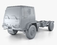 DAF Leyland T244 Camion Telaio 1989 Modello 3D clay render