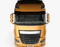 DAF XF 510 트랙터 트럭 2축 인테리어 가 있는 2016 3D 모델  front view