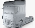 DAF XF 510 트랙터 트럭 2축 인테리어 가 있는 2016 3D 모델  clay render