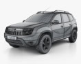 Dacia Duster 2010 3D模型 wire render
