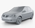 Dacia Logan 2010 3D модель clay render