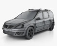 Dacia Logan MCV 2013 Modelo 3d wire render