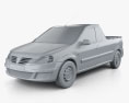 Dacia Logan Pickup 2013 3D 모델  clay render
