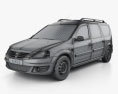 Dacia Logan Van 2013 3d model wire render