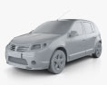 Dacia Sandero 2013 3D модель clay render