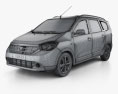 Dacia Lodgy 2015 3d model wire render