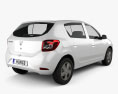 Dacia Sandero 2016 3Dモデル 後ろ姿