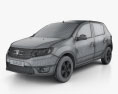 Dacia Sandero 2016 3D模型 wire render