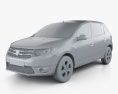Dacia Sandero 2016 Modello 3D clay render
