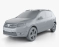 Dacia Sandero Stepway 2016 3D модель clay render