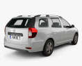 Dacia Logan MCV 2013 3Dモデル 後ろ姿