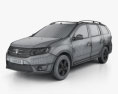 Dacia Logan MCV 2013 3d model wire render