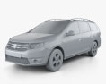 Dacia Logan MCV 2013 3D 모델  clay render