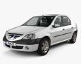 Dacia Logan HQインテリアと 2008 3Dモデル