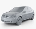 Dacia Logan 2008 3d model clay render