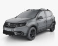 Dacia Sandero Stepway 2018 3D模型 wire render