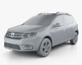Dacia Sandero Stepway 2018 3Dモデル clay render