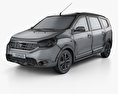 Dacia Lodgy Stepway 2017 3D模型 wire render