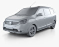 Dacia Lodgy Stepway 2017 3D-Modell clay render