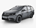 Dacia Logan MCV Stepway 2017 3D 모델  wire render