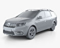 Dacia Logan MCV Stepway 2017 3D 모델  clay render