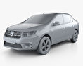 Dacia Logan sedan 2016 3D-Modell clay render