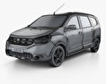 Dacia Lodgy Stepway 2019 3d model wire render