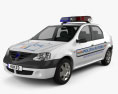 Dacia Logan Поліція Румунії Седан 2012 3D модель