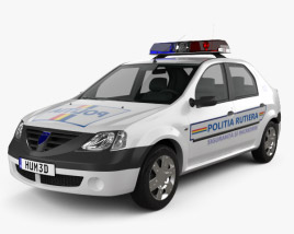Dacia Logan Police Romania sedan 2012 3D model