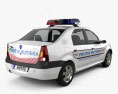 Dacia Logan Rumänische Polizei sedan 2012 3D-Modell Rückansicht
