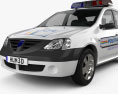 Dacia Logan Police Roumaine sedan 2012 Modèle 3d