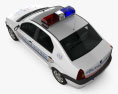 Dacia Logan Rumänische Polizei sedan 2012 3D-Modell Draufsicht