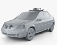 Dacia Logan Police Romania sedan 2012 3d model clay render