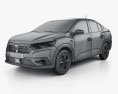 Dacia Logan 2024 3D模型 wire render