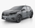 Dacia Sandero 2022 3D 모델  wire render